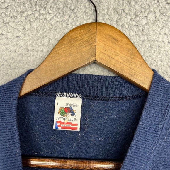 Vintage Irish Sweatshirt Men's Large Blue Green Crewneck Shamrock All Over Puff - Picture 9 of 15